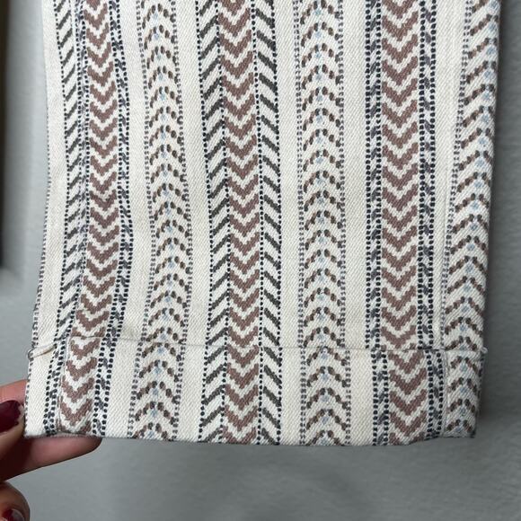 LOFT Modern Cuffed Crop Slim Herringbone Print Pants 27/4 - Picture 7 of 7